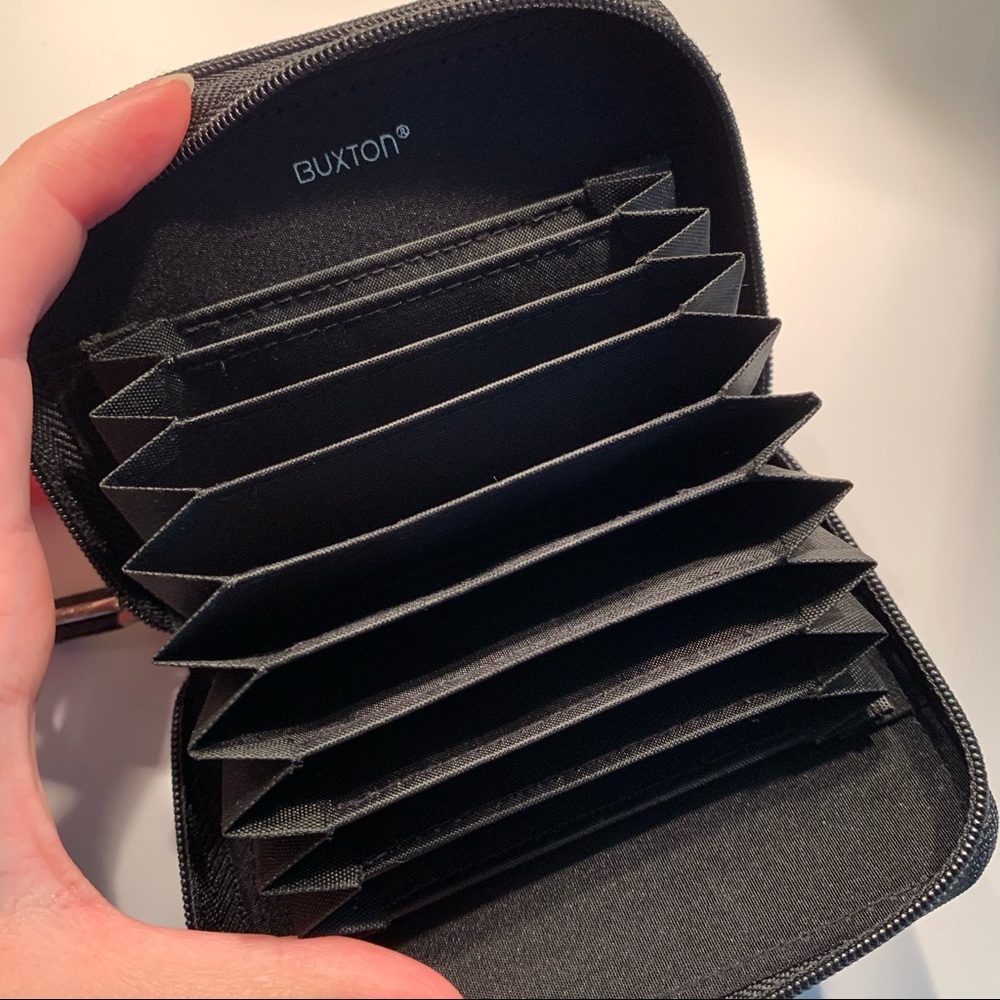 💸Buxton genuine leather double zip compact wallet